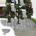 thumbnail image 4 of Grey 35In Christmas Tree Skirt Christmas Tree Bottom Decoration For Merry Christmas Party Christmas Tree Decoration Comes With Socks Tree Skirt And Socks Set, 4 of 6