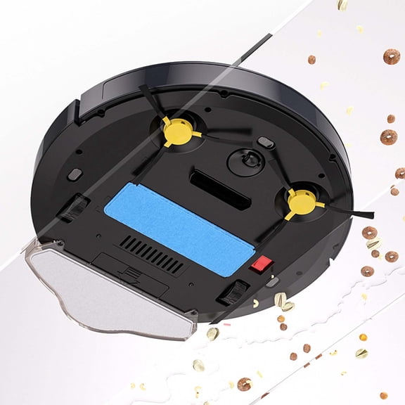 Robot Intelligent de Balayage Noir avec Réservoir d'Eau Aspirateur Ménager Balayer Vadrouille Trois en un Paresseux Entièrement Automatique avec Télécommande Nettoyeur de Plancher Noir