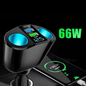 66W Chargeur de voiture Super 12V/24V Double USB Socket plus léger de voiture d'adaptateur d'alimentation