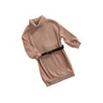 thumbnail image 2 of Kmbangi Robe Tricotée pour Enfants, Jupe à Col Haut avec Ceinture, 2 of 6