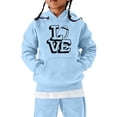 thumbnail image 1 of MIASHUI Girls Hoodies Boys Rugby Print Long Sleeve Sports Sweatshirt,Blue,11-12 Years, 1 of 3