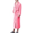 thumbnail image 3 of Women'S Double Pocket Flannel Bathrobe Soft And Warm Double Faced Velvet Bathrobe Pajamas And Home Wear Bathrobe Robe, 3 of 6