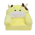 thumbnail image 2 of Plush Foldable Kids Sofa, Pattern Children Couch Backrest Armchair Bed With Pocket And Handle, Upholstered 2 In 1 Flip Open Infant Baby  For Living Room Bedroom, 2 of 8