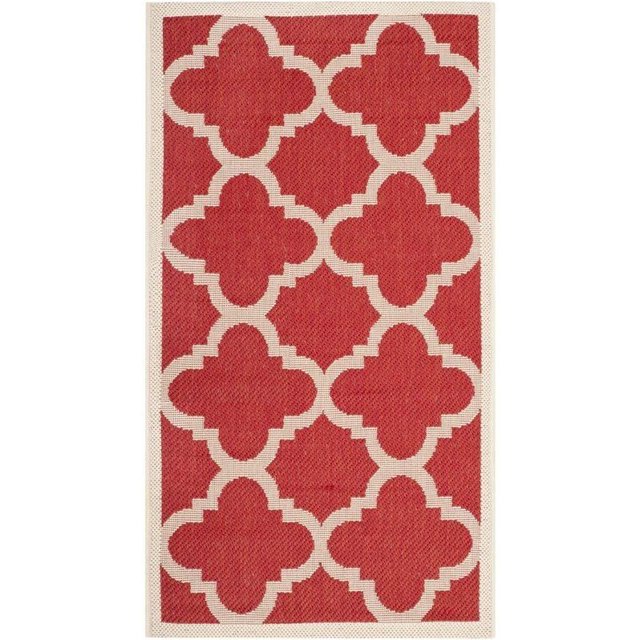 Safavieh Courtyard Tapis Rouge Intérieur Extérieur - 2 Pieds x 3 Pieds7 Pouces
