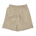 thumbnail image 4 of CEHVOM Womens Drawstring Cotton And Linen Elastic Waist Pocket Solid Shorts Pants, 4 of 4