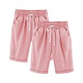 thumbnail image 1 of Five Quarter Pants for Kids with Elastic Waistband and Side Pockets, Cotton-Polyester Blend, Black, Size 110 (3-13 Years), 1 of 4