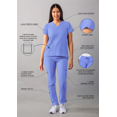 thumbnail image 3 of Adar Addition Go-Basic Scrub Set For Women - Slim V-Neck Scrub Top & Skinny Cargo Scrub Pants, 3 of 7