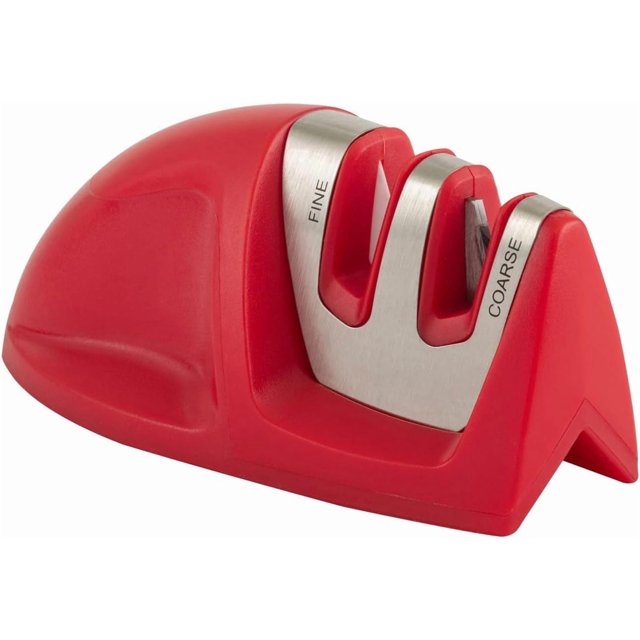 The Kitchen Knife Sharpener is Equipped with Sharp Straight Serrated Scissors Blades, and The Auxiliary Knife Helps to Repair and Restore The Blades, Making Them sharper and More Useful (red)