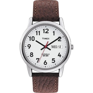 Montre analogique au bracelet en cuir brun de base Easy ReaderMD de TimexMD pour hommes