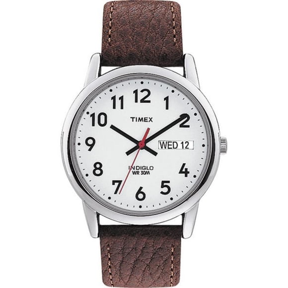 Timex® Easy Reader® Basic Brown Leather Strap Men's Analog Watch