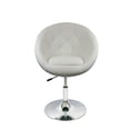 thumbnail image 3 of Nicer Furniture Rounded Faux Leather PU Height Adjustable Leisure Swivel Bar Stool in White, 3 of 3