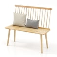 thumbnail image 1 of Costway Entryway Bench for 2 Windsor Rubber Wood Dining Bench with Spindle Back Natural, 1 of 10