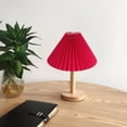 thumbnail image 2 of Korean Style Pleated Lamp Shade E27 Ceiling Lamp Shade Cloth Fabric Shade Barrel Red, 2 of 7