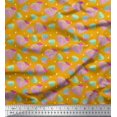 thumbnail image 1 of Soimoi Gold Georgette Viscose Fabric Star & Diamond Geometric Print Sewing Fabric Yard 42 Inch Wide, 1 of 5