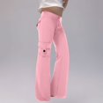 thumbnail image 2 of GreatBaby Girls Solid Color Cargo Jogger Pants Multi-Pocket Trousers with Drawstring Kids Casual Fall Spring Everyday Bottoms, 2 of 6