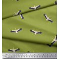 thumbnail image 3 of Soimoi Green Modal Satin Fabric Flying Stork Bird Decor Fabric Printed Yard 42 Inch Wide, 3 of 5