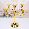 thumbnail image 3 of Metal 3/5-Arm Candle Holder Candlestick Romantic Dinner Holiday Wedding Decor, 3 of 8