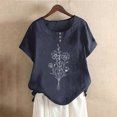 thumbnail image 1 of Soldes d'Été Iumwxz Chemises de la Saint-Valentin pour Femmes T-Shirts Basiques Confortables Hauts pour Femmes Imprimé Floral Hauts à Manches Courtes Col Rond Blouse pour Femmes Offres Spéciales Cocktail, 1 of 4