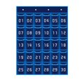 thumbnail image 1 of Classroom Pocket Chart Numbered Hanging Organizer for Home Cabinet Dormitory Blue 30 Pockets, 1 of 9