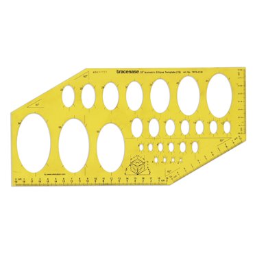 Traceease Pochoir de Dessin Géométrique 35 Ellipse Isométrique, Gabarit de Conception Règle de Mesure
