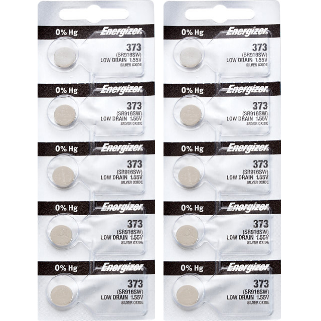 10 x Piles pour Montre Energizer 373 Batterie SR916SW