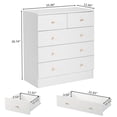 thumbnail image 3 of UBesGoo 5 Drawer Wood Dresser for Bedroom, Chest of Drawers, Storage Organization Unit for Clothing, White, 3 of 9