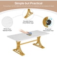 thumbnail image 5 of 63-Inch Rectangular Dining Table for 4 to 6, Modern Kitchen Table with Stylish Metal Trestle Legs, 5 of 5