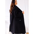 thumbnail image 2 of LinYooLi Women's Notch Lapel Double Breasted Pea Coat Winter Casual Wool Blend Overcoat Long Shacket Jacket, 2 of 5