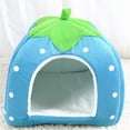 thumbnail image 1 of LSLJS Hiver Intérieur Maison Cat Maison Cat Maison Cat Rembourrée Yourte Pliante Fraise Tente, 1 of 3