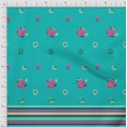 thumbnail image 2 of oneOone Georgette Viscose Fabric Stripe & Floral Panel Print Fabric BTY 42 Inch Wide, 2 of 3