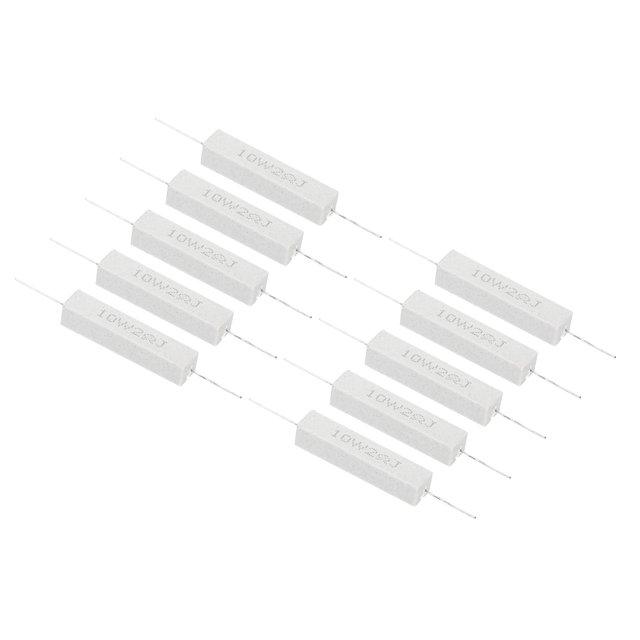Unique Bargains 10 Pcs Résistances 2 Ohms, Résistance Céramique 10W Kit de Résistance de Puissance Tolérance 5 % pour Adaptateurs Audio