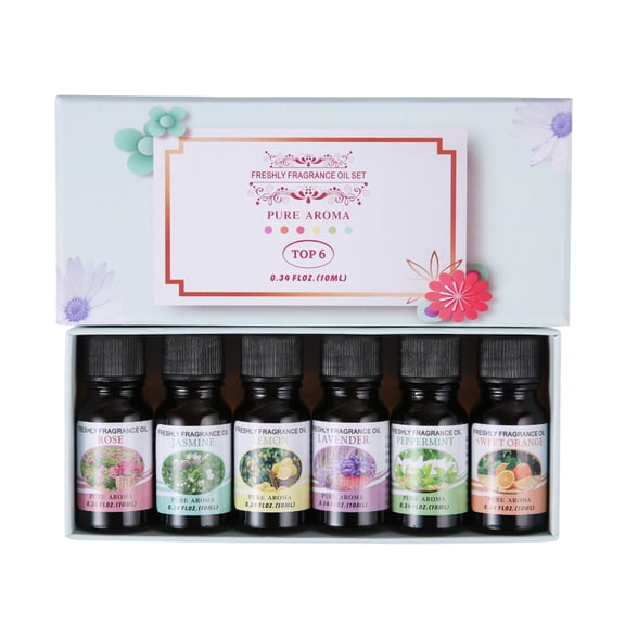 TFixol 6 Bouteilles/ensemble 10 ml Huile Essentielle Plante Naturelle Arôme Pur Huile Parfumée Humidificateur d'Air Huiles Essentielles