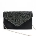 thumbnail image 3 of thinsony Women Envelope Bag Rectangular Hasp Rhinestone Stylish Fashionable Business Party Bridal Handbag Birthday Gift Black, 3 of 9