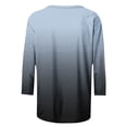 thumbnail image 4 of Cinvoph T-Shirts d'Été Imprimés pour Femmes Manches 3/4 Col Rond Dégradé Hauts Chandail Ample Blouses de Vacances, 4 of 6