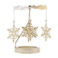 thumbnail image 3 of ziyahi Rotating Candlestick Metal Rotating Tea Light Candle Holder for Fireplace Snowflake, 3 of 9