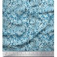 thumbnail image 1 of Soimoi Polyester Crepe Fabric Leaves & Floral Batik Print Sewing Fabric Yard 52 Inch Wide, 1 of 3