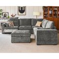 thumbnail image 1 of BEDEEP Canapé Inclinable Électrique 120 Pieds' avec Console d'Appui-tête, Canapé Sectionnel en Chenille Moduar Cloud avec Rangement Ottoman Chaise Longue, Canapé Convertible 6 Places pour Salon RV, Gris, 1 of 9