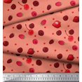 thumbnail image 2 of Soimoi Modal Satin Fabric Raspberry,Strawberry & Cherry Fruits Print Sewing Fabric Yard 42 Inch Wide, 2 of 3