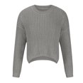 thumbnail image 4 of Timegard Knit Tops for Women Crewneck Split Long Sleeve Cropped Pullover Fall Winter Loose Sweaters, 4 of 6