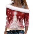 thumbnail image 2 of Qertyioot Femmes Hiver Noël Impression Sweat-Shirt, Manches Longues Casual Col Rond Mode Pullover Tops, 2 of 5