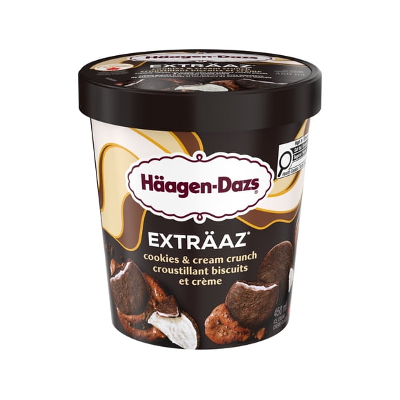 HAAGEN-DAZS EXTRÄAZ Biscuits et crème, crème glacée à la vanille, biscuits chocolatés 450 ml