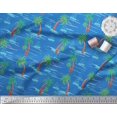 thumbnail image 3 of Soimoi Rayon Crepe Fabric Palm Tree & Sailboat Beach Decor Fabric Printed Yard 46 Inch Wide, 3 of 3