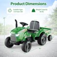 thumbnail image 3 of Gymax 2-in-1 Kids Ride On Tractor 12V Battery Powered Toy Car w/ Remote Control Grayish Green, 3 of 10