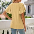thumbnail image 4 of RKSTN Womens Tops 2024 Fashion Mesh Breathable Short Sleeve V-Neck Blouse Tops Comfortable Temperament Solid Color Tops, 4 of 4