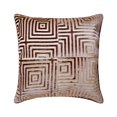 thumbnail image 1 of The HomeCentric Decorative Brown 18"x18" (45x45 cm) Pillow Covers, Velvet Maze Pattern & Patchwork Throw Pillows For Sofa, Geometric Pattern Modern Style - Web Series, 1 of 2