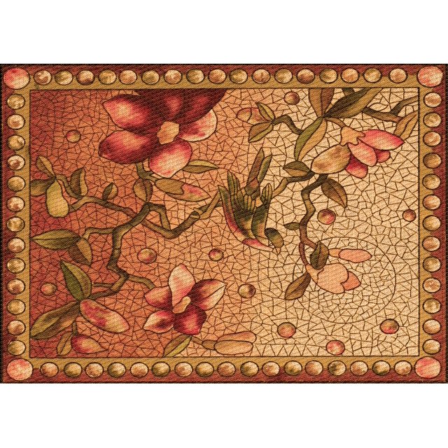 Ahgly Tapis Rectangulaire Orange Lavable en Machine, 5 Pieds x 8 Pieds
