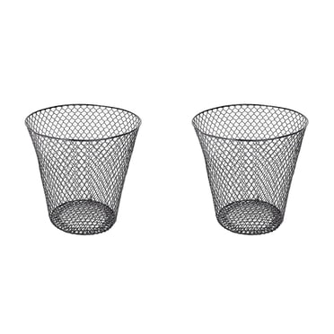 (2-Pack) Rinsvye Wire Mesh Round Waste Trash Bags Natural Lightweight Trash Can Open Trash Bags N Top Wastebasket Recycling Desk Trash Bags Kitchen Tall office School Garbage Cans Home & Custom Stor