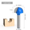thumbnail image 1 of 1/4 Shank Ball Nez Routeur Bits Fin Moulin Ronde Crique Boîte Solide CNC Fraisage Bit, 1 of 4