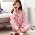thumbnail image 3 of Pyjama Femme Manches Longues Printemps et Automne Pyjama cardigan à Revers polyester Coton Grande Taille Mode Décontractée Vêtement d'Extérieur Tenue de Maison, 3 of 6