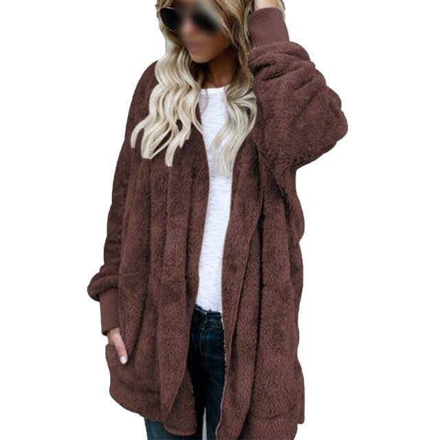 Innerwin Manteau à Capuche pour Femmes, Chaud, Manches Longues, Café m
